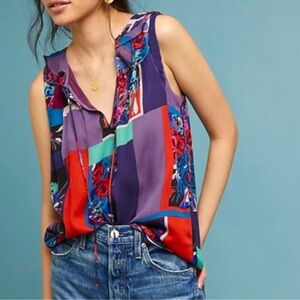 Anthropologie Maeve Anderson Colorful Sleeveless Top Size Small